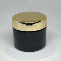 1 x MIRON Violettglas-Cremetiegel mit goldenem Deckel, 50 ml