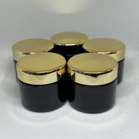 5 x MIRON Violettglas-Cremetiegel mit goldenem Deckel, 50 ml
